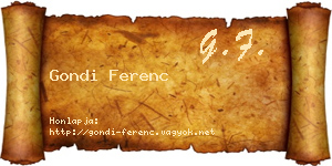 Gondi Ferenc névjegykártya