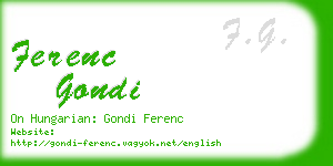 ferenc gondi business card